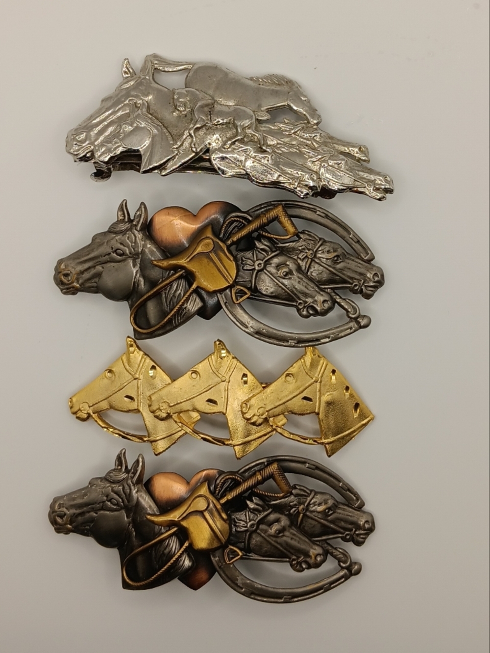 4 Vintage Metal Western Horse, Hair Clip Accessories, Equestrian Cottagecore - Picture 4 of 13